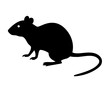 © 3D Stock House  - Standing Rat Silhouette Vector Icon - Minimalist Rodent Sign for Pest Control or Zodiac Symbol