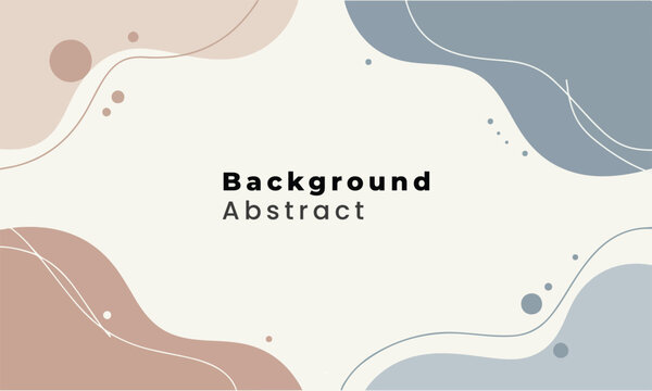 Minimalist abstract vector background with soft color blocks and black botanical illustrations with space for text
