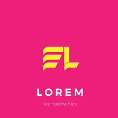 Aufkleber - The EL logo is yellow on a charming pink background