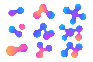 Poster - Colorful vector flat illustration of abstract shapes in vibrant pink and blue hues suitable for various design projects