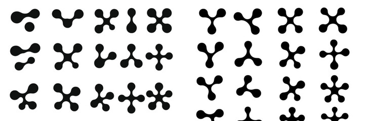 Poster - Abstract black shapes arranged in a grid pattern for creative design applications and projects