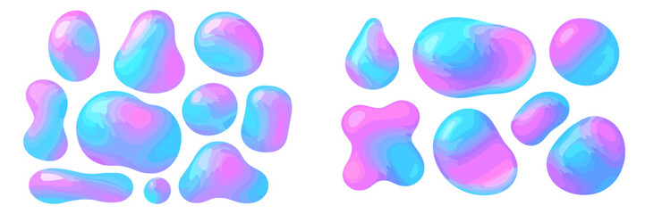 Poster - Colorful abstract shapes in vibrant pastel hues for modern design projects and digital art
