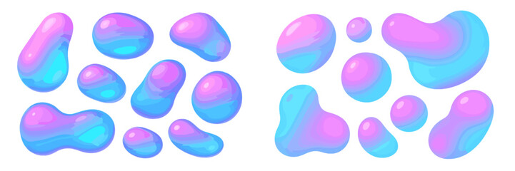 Poster - Abstract colorful blobs on white background showcasing a vibrant and modern vector style design for creative projects