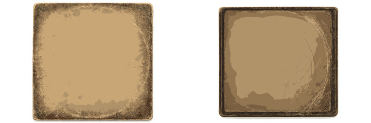 Poster - Vintage flat vector illustration of two square textured surfaces with a rustic finish