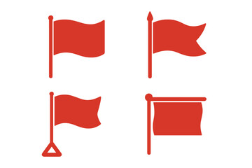 Poster - Various red flag designs on a simple background suitable for diverse applications and concepts