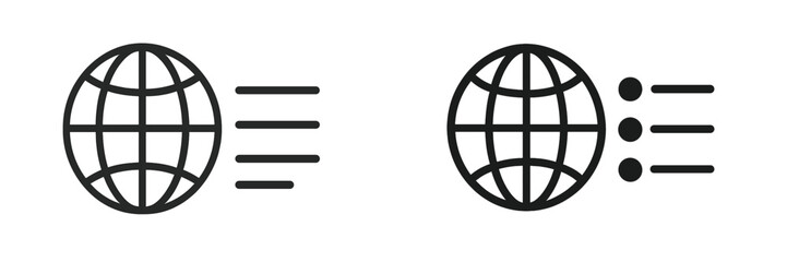 Poster - Vector flat illustration depicting global connectivity and data flow through moving lines and dots
