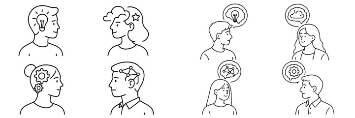 Poster - Collaboration of creative minds in a flat vector illustration showcasing innovative ideas and brainstorming sessions
