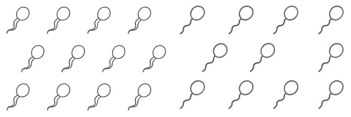 Poster - Collection of simplified sperm icons arranged in a repeating pattern, perfect for educational and illustrative purposes