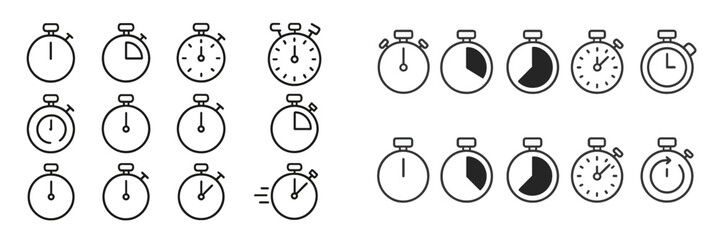 Aufkleber - Collection of timer icons showcasing different time intervals and countdowns for various activities and purposes