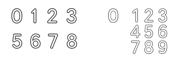 Aufkleber - Vector flat illustration of numbers in modern style showcasing a minimalistic design with clear lines suitable for various applications