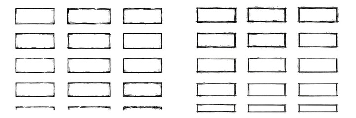 Poster - Various styles of rectangular brush stroke frames in a vector flat illustration suitable for artistic design projects