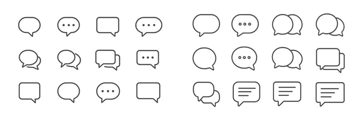 Poster - Vector flat illustration of different speech bubble designs for communication and messaging concepts