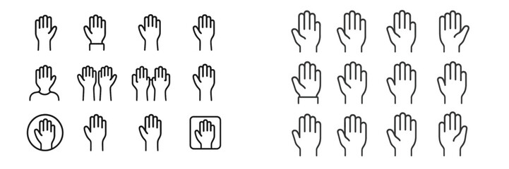 Poster - Collection of hand gestures represented in vector flat illustration format for diverse communication styles and expressions