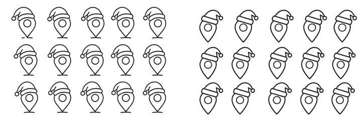 Poster - Creative vector flat illustration of holiday-themed marker icons in a festive design