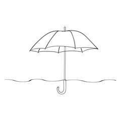 Fototapete -  continuous line Umbrella icon umbrella sign icon