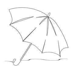 Fototapete -  continuous line Umbrella icon umbrella sign icon