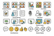 © MaxB - Video-conference feature icon set: polls, rooms, sharing, reactions