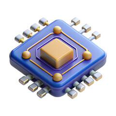 Aufkleber - 3d render of a modern computer chip depicting technology and digitalization concept
