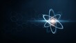 © saha - A digitally created representation of an atom with orbiting electrons and a glowing core, illustrating the structure and energy of the atom
