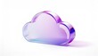© Arthur - 3d transparent cloud icon with glossy purple gradient outline on white background for modern ui, branding, cloud service logo, and minimal tech design element