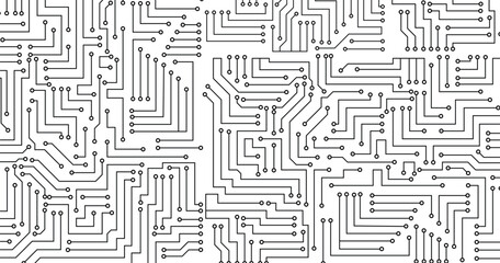 Poster - circuit board texture background, seamless pattern. circuit board technology electronics wallpaper r