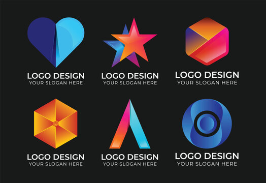 Abstract Modern Minimalist  logo Set design, Vector illustration