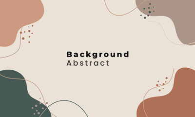 Poster - Botanical abstract background with colorful pastel blobs and organic curves, with space for text