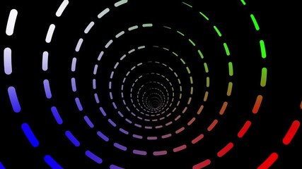 Leinwandbilder - Abstract blue technological background with a futuristic tunnel design and glowing circles, illustrating digital energy and motion