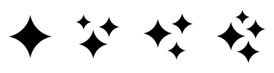 Wall Mural - star icon. shine icon. twinkling stars set. symbol of sparkle, glint, gleam, etc.