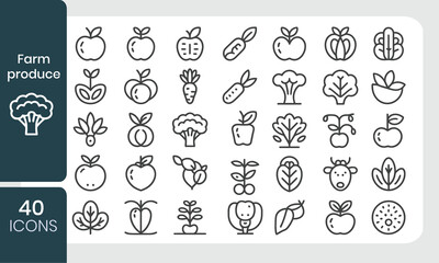 Poster - Vector icon set for web and design with decorative cartoon and vintage elements