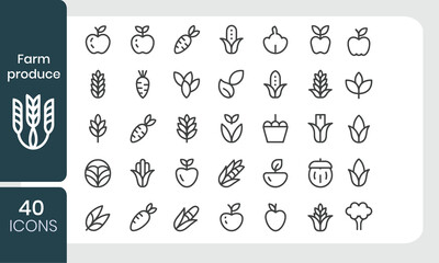 Poster - Vector alphabet set of doodle style letters and icons for web business and design use