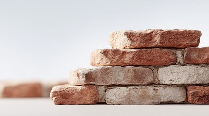 Poster - bricklaying portrait for construction blurred background