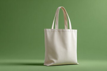 Poster - capture single reusable cloth bag against uncluttered solid color background emphasizing absence of plastic designed