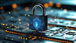 © Prime - padlock on the computer keyboard  AI servers protecting data with advanced encryption and intelligence artificial intelligence managing secure servers for ultimate data protection systems.