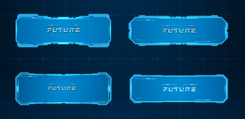 Leinwandbilder - Futuristic interface or technology and text box. Sci-Fi l cyberpunk lower third vector editable	