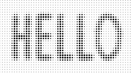 Poster - Hello Text With Halftone Dot Circles Animation
