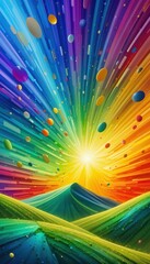 Poster - Vibrant abstract background design for mobile displays featuring dynamic colors and shapes