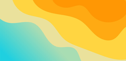 Abstract Wavy Background Yellow, Orange, and Blue Hues