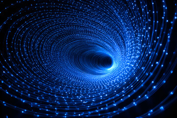 Fototapete - Swirling blue lights creating a futuristic tunnel effect