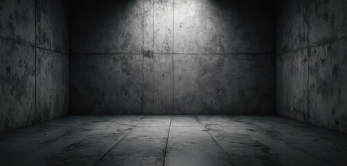 Aufkleber - Empty studio concrete floor grunge texture background. Light shading on concrete wall, spotlight creates dramatic atmosphere. Abstract, modern space, blank room for design, presentations product
