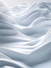 Poster - abstract white 3d wavy landscape.