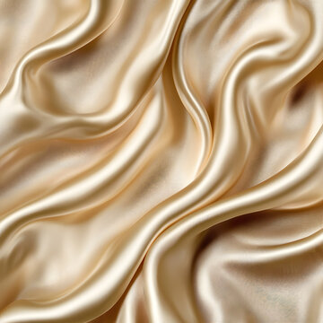 Satin Fabric Waves in Champagne Tone for Sophisticated Ads evoke a sense of grace, elegance, and luxury. The soft,flowing texture satin paired with the warm,muted glow champagne creates refined visual