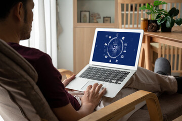 Poster - Generative AI virtual assistant tools for prompt engineer and user for ease of engage artificial intelligence AI technology help people to work with generative AI functions by prompting the AI brisk