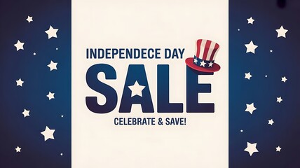 Aufkleber - Fourth of July USA Independence day sale banner design for advertising, banners, leaflets and flyers, Patriotic Sale,  created with generative ai