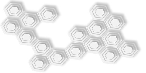 Aufkleber - Abstract white hexagon pattern with layered effect minimalist design style white background.