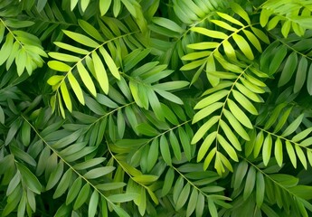 Poster - Green Leafy Plants Overlapping in Various Shades of Green Create a Vibrant Natural Pattern Ideal for Decoration or Inspiration for Design Projects