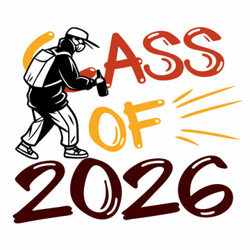Graffiti-Style Class of 2026 Vector Design & Vector Art
