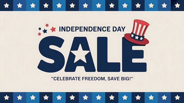 Fourth of July USA Independence day sale banner design for advertising, banners, leaflets and flyers, Patriotic Sale,  created with generative ai