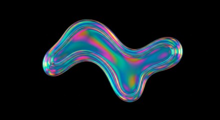Poster - Iridescent Melted Substance Abstract Design - Abstract art depicting a flowing, iridescent substance. Symbolizing fluidity, transformation, energy, innovation, and imagination