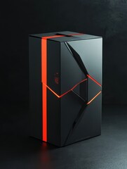 Poster - sleek, modern delivery box with dynamic, bold designs